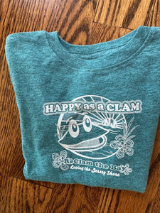 "Happy as a Clam" Toddler T-Shirt with Jetty Design