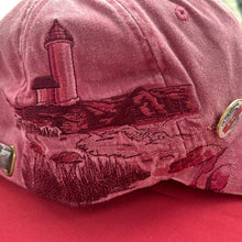Load image into Gallery viewer, Hats: Lighthouse Embroidered Hat in red or khaki