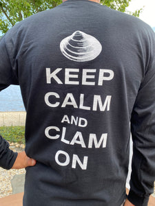 "Keep Calm and Clam On" Black long sleeved shirt
